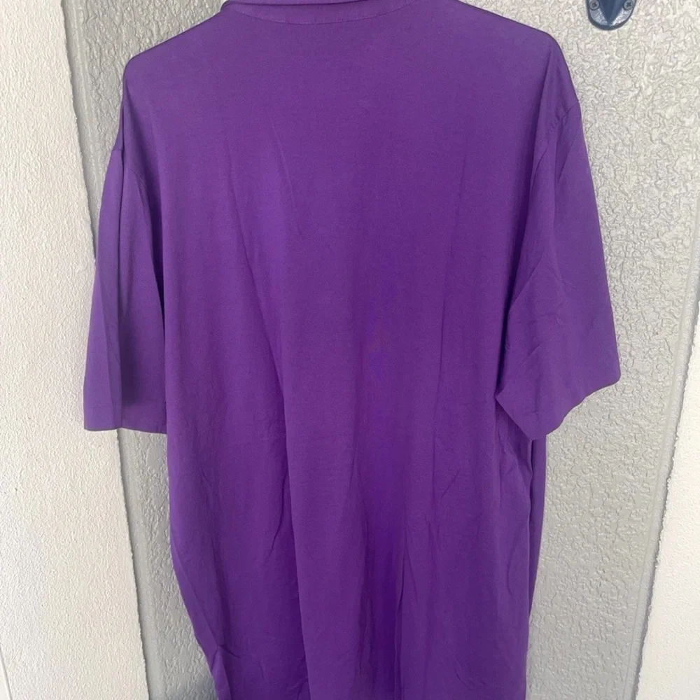 Ralph Lauren Polo Golf Vintage Lisle Short Sleeve Shirt Mens XL Purple - Picture 9 of 11